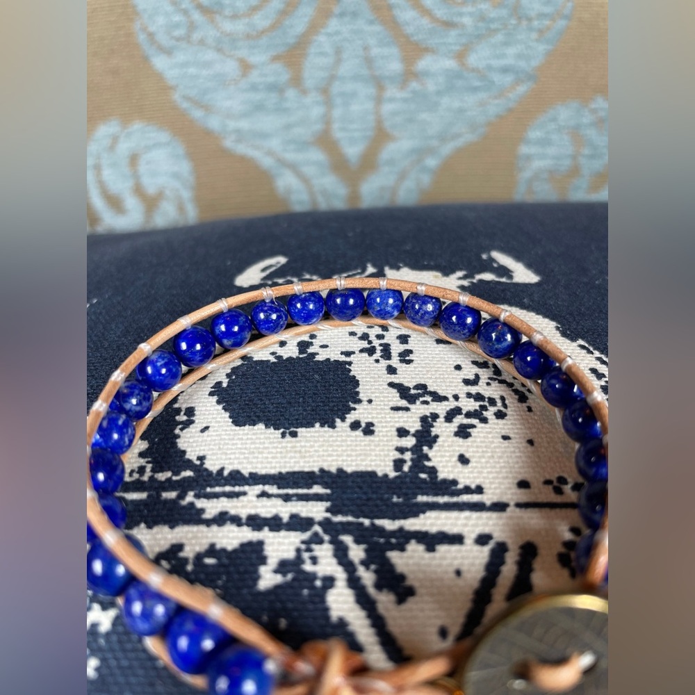 Stackable Lapis Lazuli Bead Bracelet - image 2